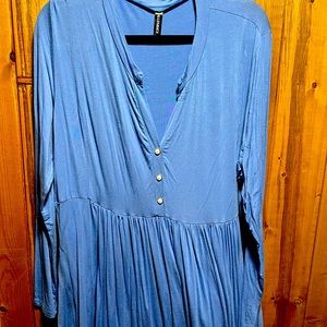 Allgrace Henley V-neck 2X Womens Tunic Top